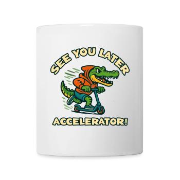 Crocodile en scooter - Mug blanc - blanc - Devant