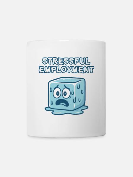 Vie professionnelle stressante Dessin animé cubique - Mug blanc - blanc