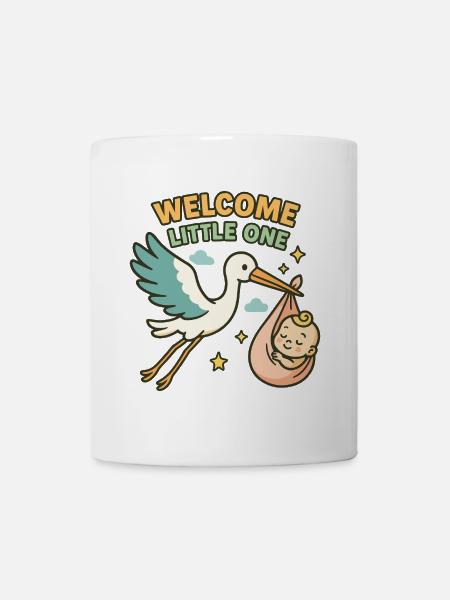 Bénédiction de bébé cigogne - La cigogne apporte bébé - Mug blanc - blanc