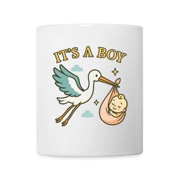 Hello Baby Boy - Storch bringt Baby – It's a Boy - Mug blanc - blanc - Devant