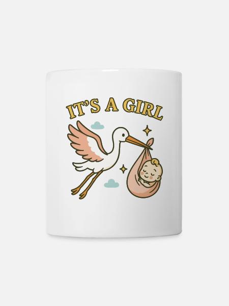 Sweet Baby Girl - Storch bringt Baby – It's a Girl - Tasse - Weiß