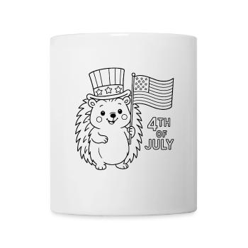 Patriotic Hedgehog – 4th of July USA Design - Mug - white - Front