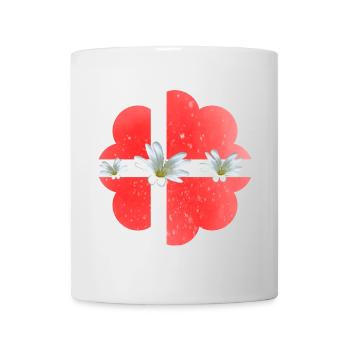 Danemark Drapeau avec des fleurs Danemark - Mug blanc - blanc - Devant