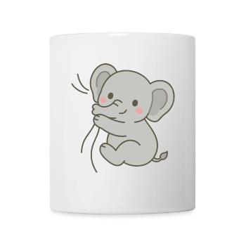 Veau éléphanteau câlin - Mug blanc - blanc - Devant