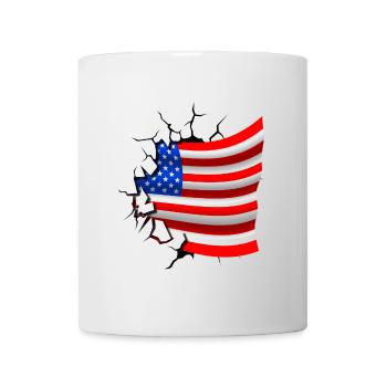 Flag of the United States - USA - Flag Broken Desi - Mug - white - Front
