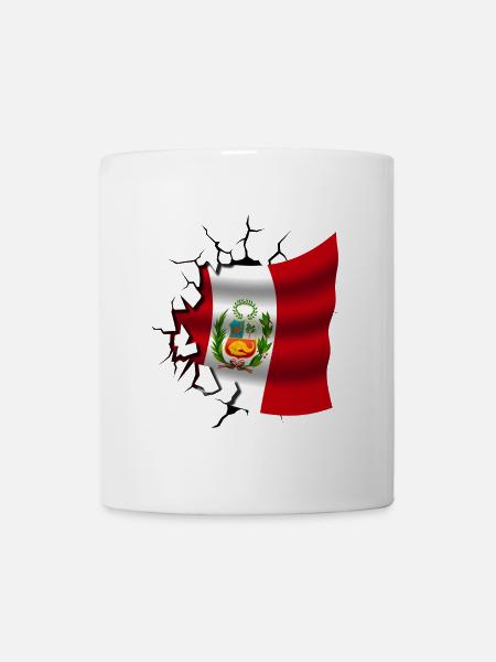 Flag of Peru - Peru - Flag Broken Design - Mug - white