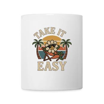 Take It Easy - Funny Vintage Flower Design - Mug - white - Front