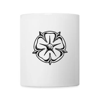Lippische Rose in Schwarz-Weiß - Tasse - Weiß - Vorne