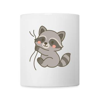 Raton laveur blotti - Mug blanc - blanc - Devant