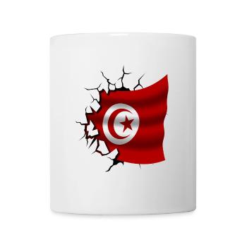Drapeau de la Tunisie - Tunisie - Drapeau Broken Design - Mug blanc - blanc - Devant