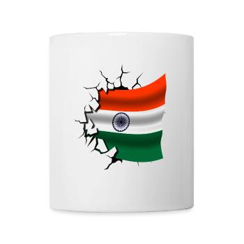 Flag of India - India - Flag Broken Design - Mug - white - Front