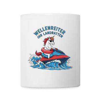 Licorne Cool Jet Ski - Mug blanc - blanc - Devant
