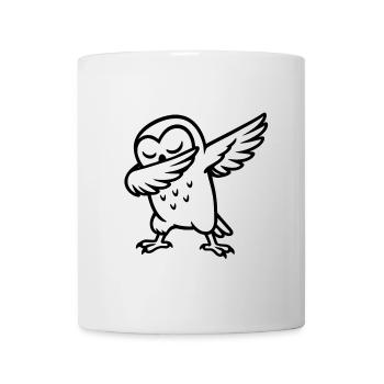 Dabbing Owl - Hibou drôle dans le mouvement de danse Dab - Mug blanc - blanc - Devant
