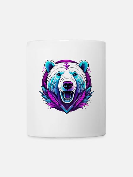 Ours blanc avec des accents de néon - Mug blanc - blanc