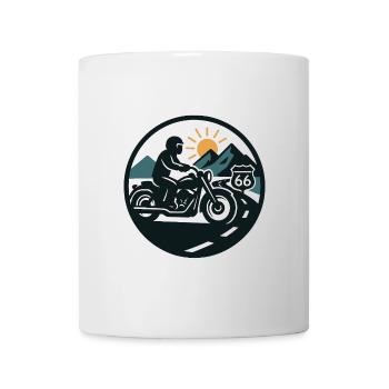 Straßen Biker Sonnenuntergang - Tasse - Weiß - Vorne