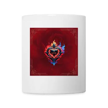 Ein flammendes Herz, das Feuer der Liebe. - Tasse - Weiß - Vorne