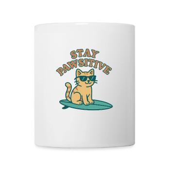 Stay Pawsitive – Cool Cat Vibes - Mug - white - Front