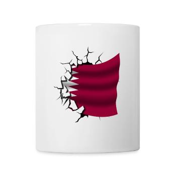 Drapeau du Qatar - Qatar - Drapeau Broken Design - Mug blanc - blanc - Devant