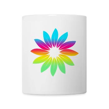 Blume Blätter Regenbogen Farben - Tasse - Weiß - Vorne