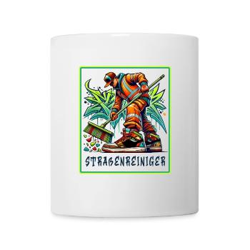 Street cleaner in graffiti style - Mug - white - Front