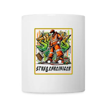 Street cleaner in graffiti style - Mug - white - Front