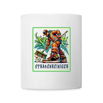 Street cleaner in graffiti style - Mug - white - Front