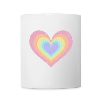 Regenbogen Herz Pastellfarben Pride Monat LGBTQ+ - Tasse - Weiß - Vorne
