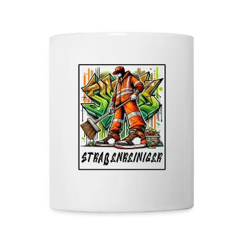 Street cleaner in graffiti style - Mug - white - Front