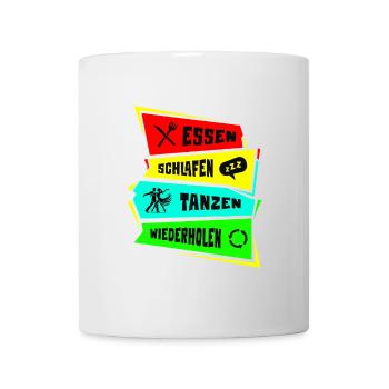 Manger, dormir, danser, répéter - Mug blanc - blanc - Devant