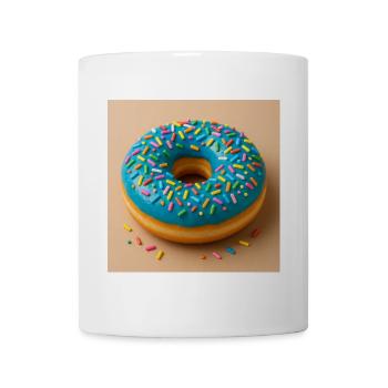 Donut mit Blauem Zuckerguss - Tasse - Weiß - Vorne