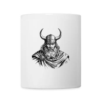 Wikingerkrieger mit Helm – Nordischer Kämpfer - Tasse - Weiß - Vorne