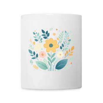 Sanfte pastellfarbene Blumenblüte - Boho Botanical - Tasse - Weiß - Vorne