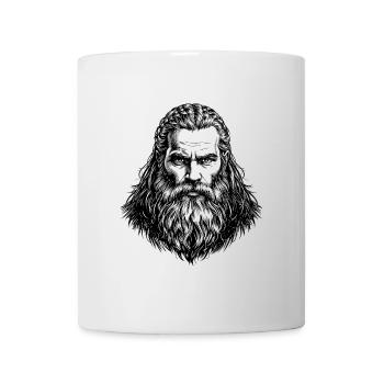 Tête de guerrier nordique - Illustration viking - Mug blanc - blanc - Devant