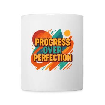 Le progrès plutôt que la perfection – Motivation - Mug blanc - blanc - Devant