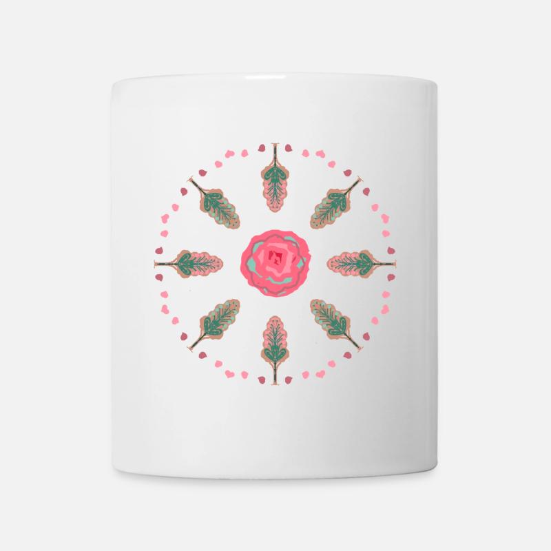 Rosen Mandala - Tasse - Weiß
