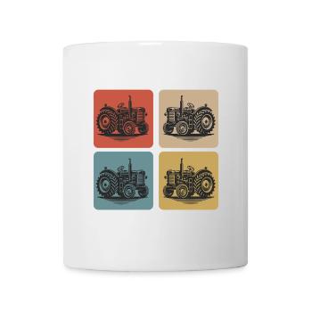 Tracteur classique au look vintage - Mug blanc - blanc - Devant