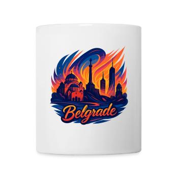 Belgrade Capitale Serbie Silhouette Cadeau - Mug blanc - blanc - Devant
