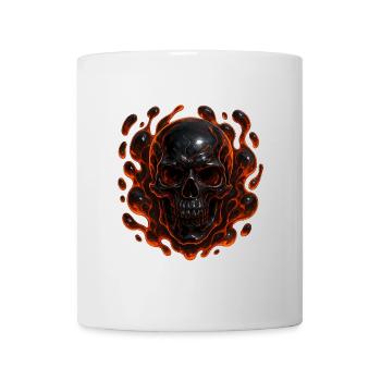 Flammender Totenkopf - Tasse - Weiß - Vorne