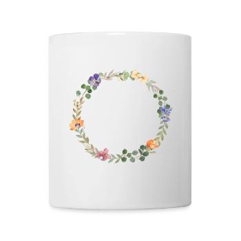 Floral wreath, customisable - Mug - white - Front
