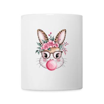 Floral Bunny with Glasses and Bubblegum - Mug - white - Front