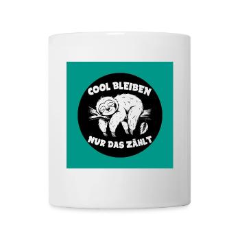 Cool bleiben immer mit der Ruhe lustiges Faultier - Tasse - Weiß - Vorne