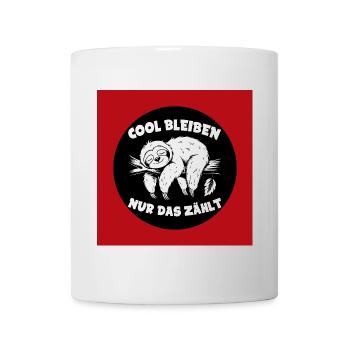 Cool bleiben immer mit der Ruhe lustiges Faultier - Tasse - Weiß - Vorne
