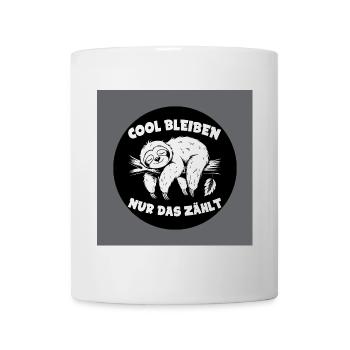 Cool bleiben immer mit der Ruhe lustiges Faultier - Tasse - Weiß - Vorne