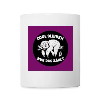 Cool bleiben immer mit der Ruhe lustiges Faultier - Tasse - Weiß - Vorne