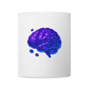 3D Gehirn Molekular Blau Lila - Tasse - Weiß - Vorne