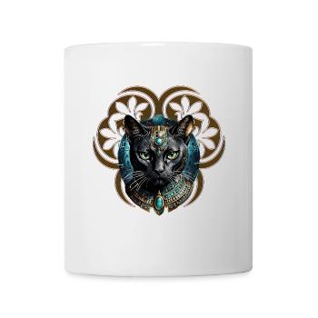 Chat mystique d’Égypte, noir comme la nuit - Mug blanc - blanc - Devant