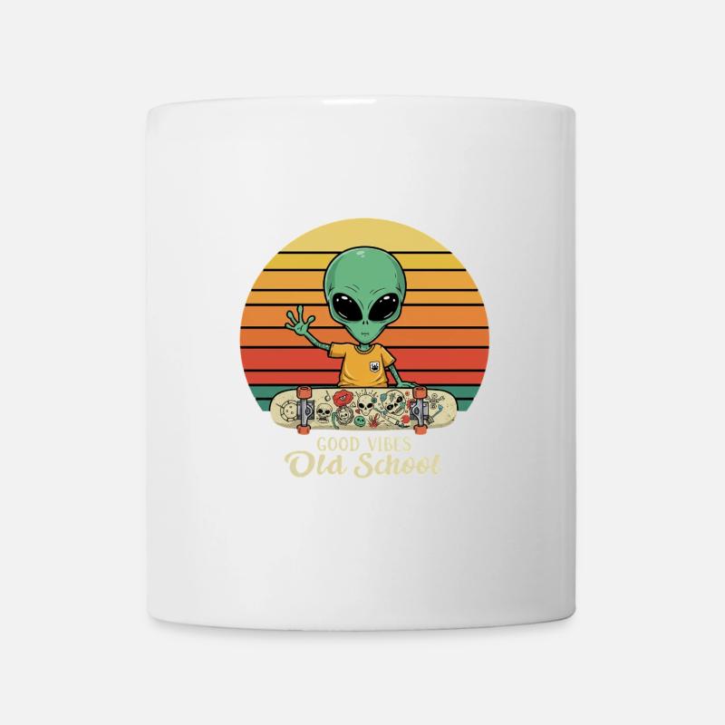 Alien Skater - Tattoo - Old School - Tasse - Weiß