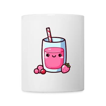 Kawaii Pink Fruit Juice Illustration - Mug - white - Front