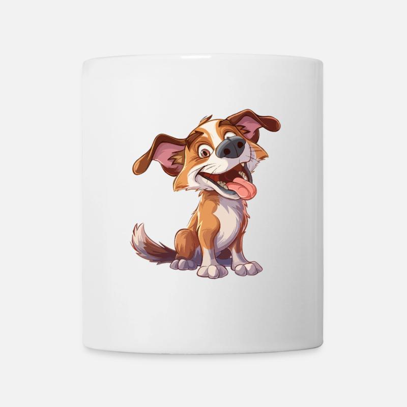 Cheerful Cartoon Dog - Mug - white