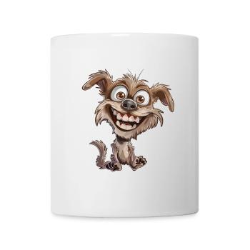 Un chien de dessin animé riant - Mug blanc - blanc - Devant
